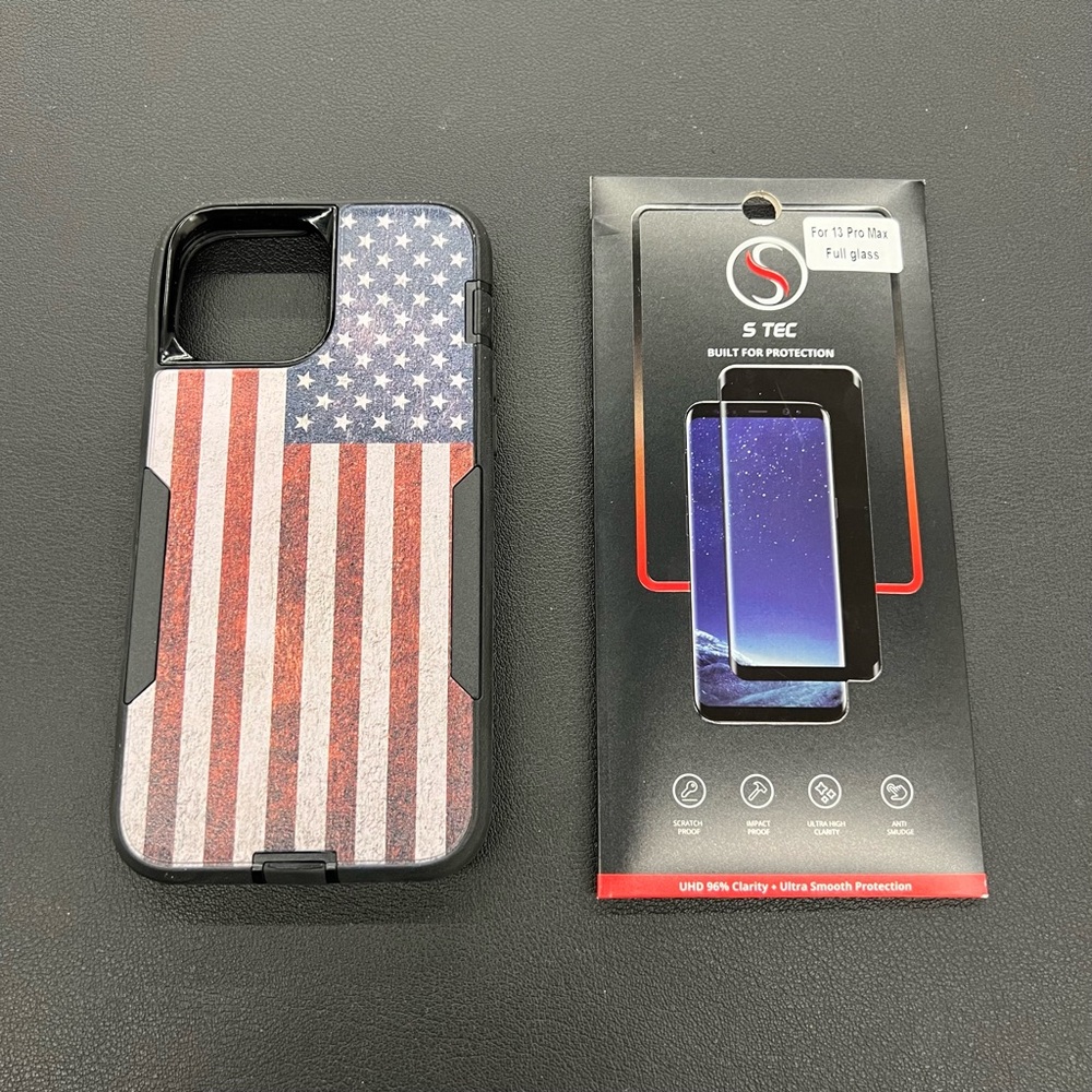 iPhone 13 Pro Max dual layer case w/ screen protector